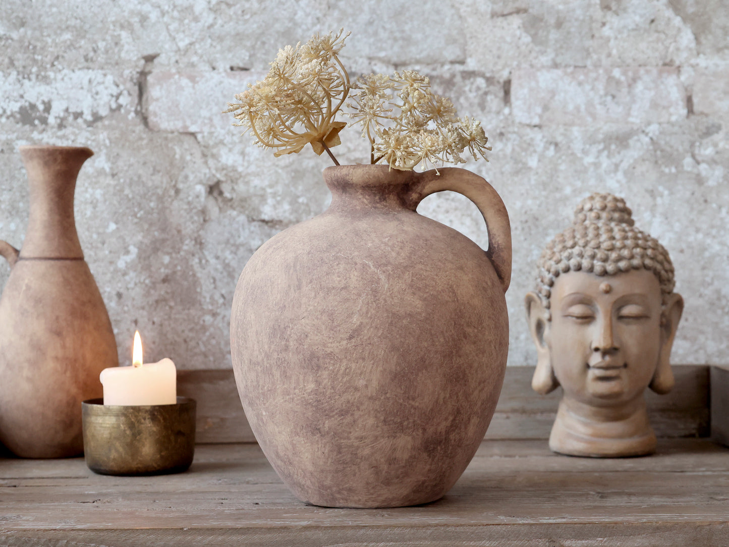 Terracotta Flasche mit Griff