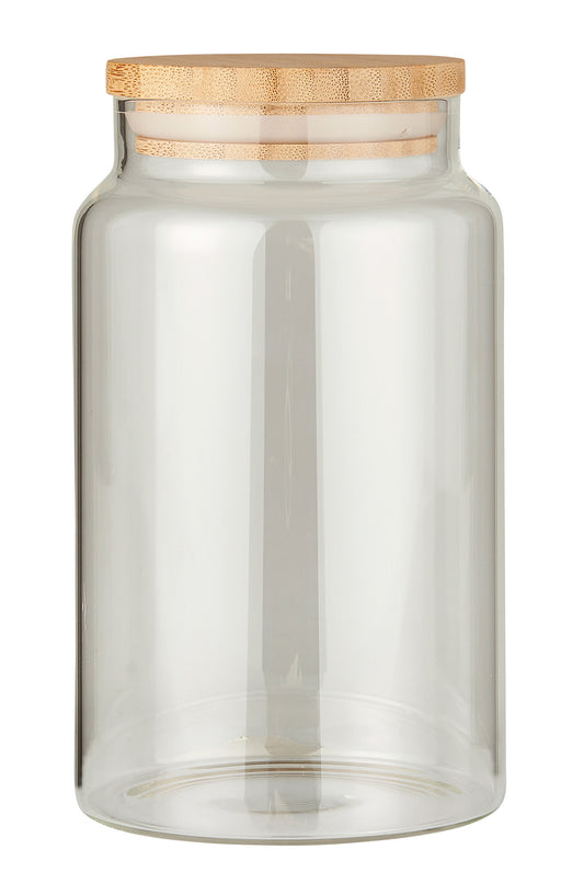 Glaskrug mit Bambusdeckel