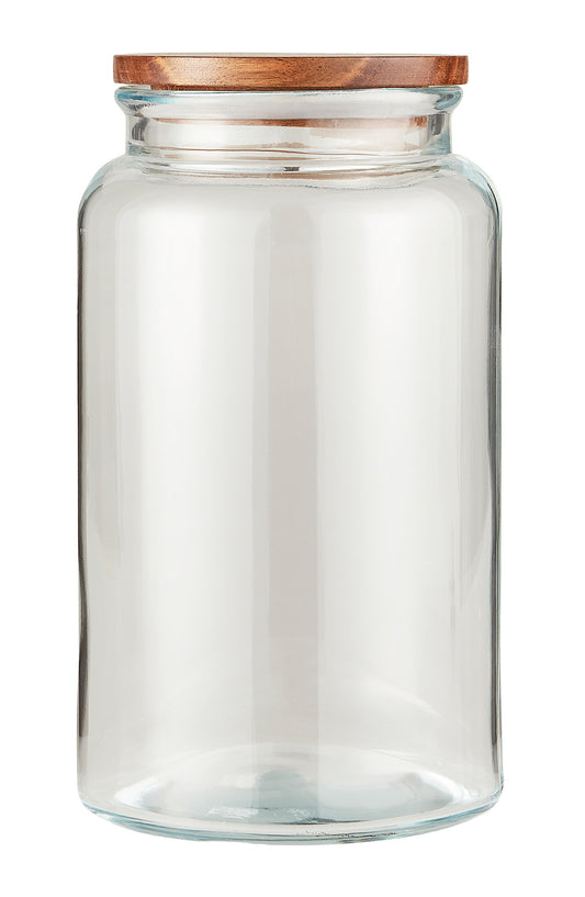 Glaskrug mit Holzdeckel