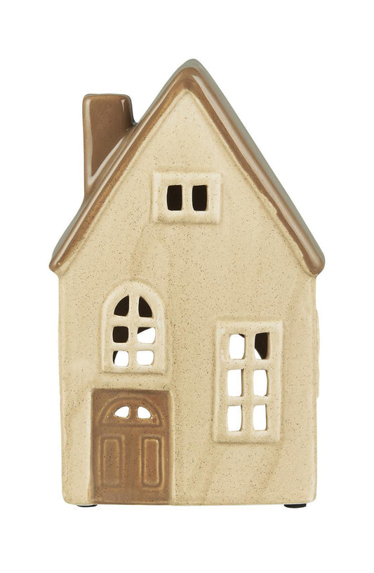 Haus für Teelicht 3 Fenster schlichte Fassade