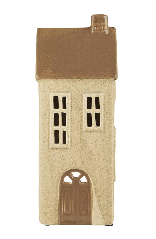 Haus für Teelicht 2 Fenster schlichte Fassade