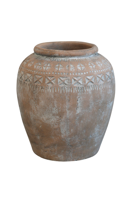 Terracotta Topf mit Muster