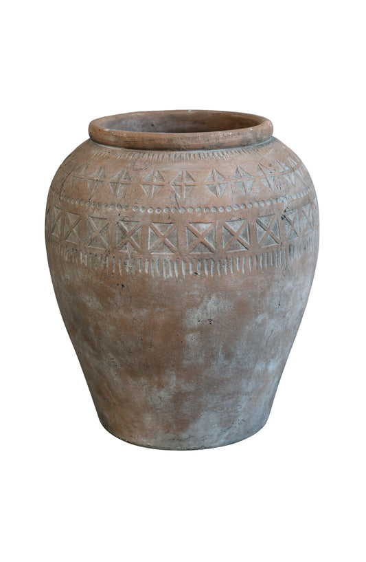 Terracotta Topf mit Muster